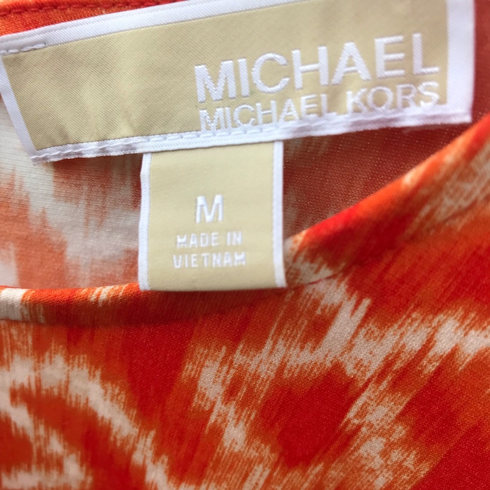 MICHAEL Michael Kors Vibrant Orange and Cream Dress